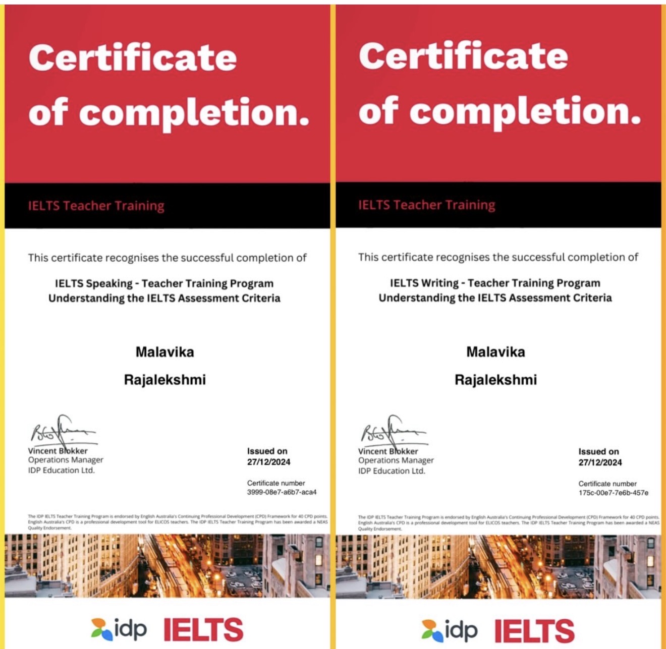 IDP IELTS Teacher Training Certificates